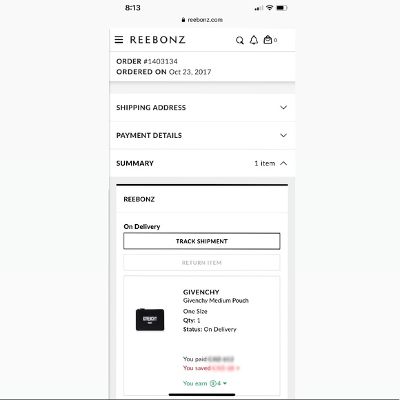 Givenchy Paris Logo Print Clutch - Picture 6 of 7